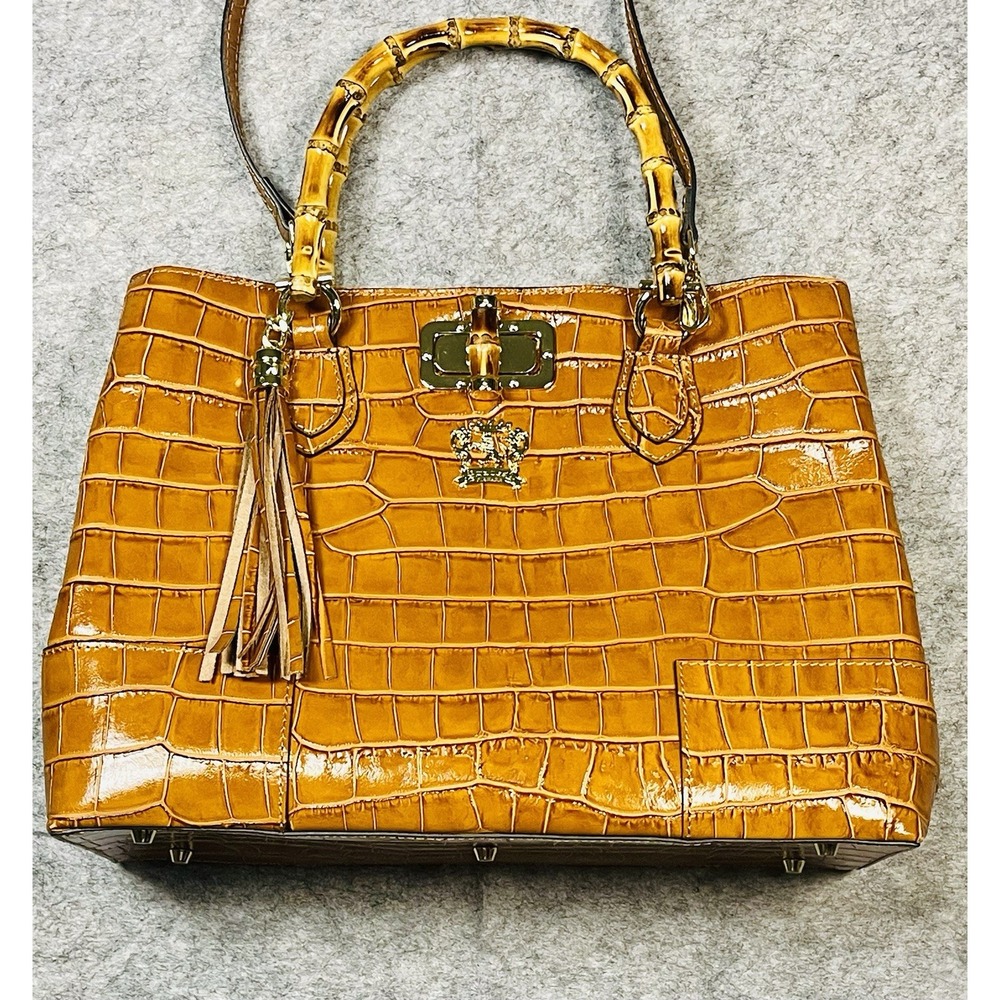 PRATESI FIRENZE| Bamboo Leather Handbag (!well kept)